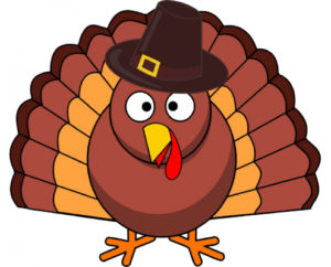 Thanksgiving turkey cartoon with pilgrim hat